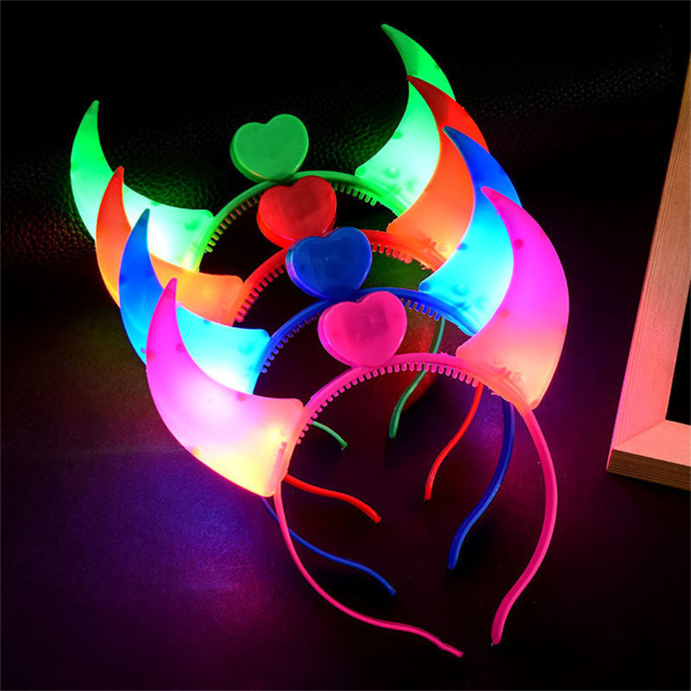 Neon Sign Party - LED Cow Horn Headband Light Up