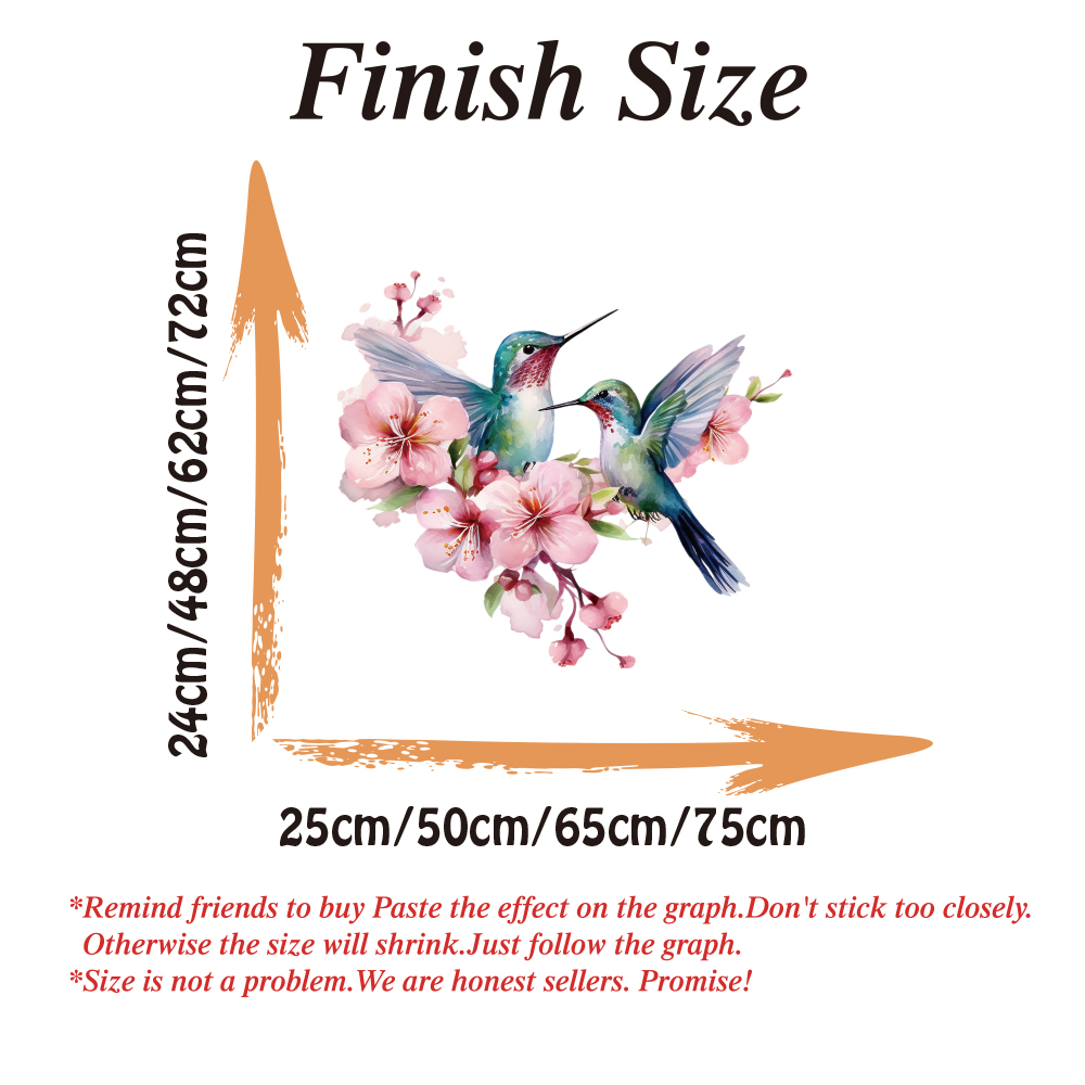 Watercolor Flower Hummingbird  - đánh giá và giá Flower Wall Panel