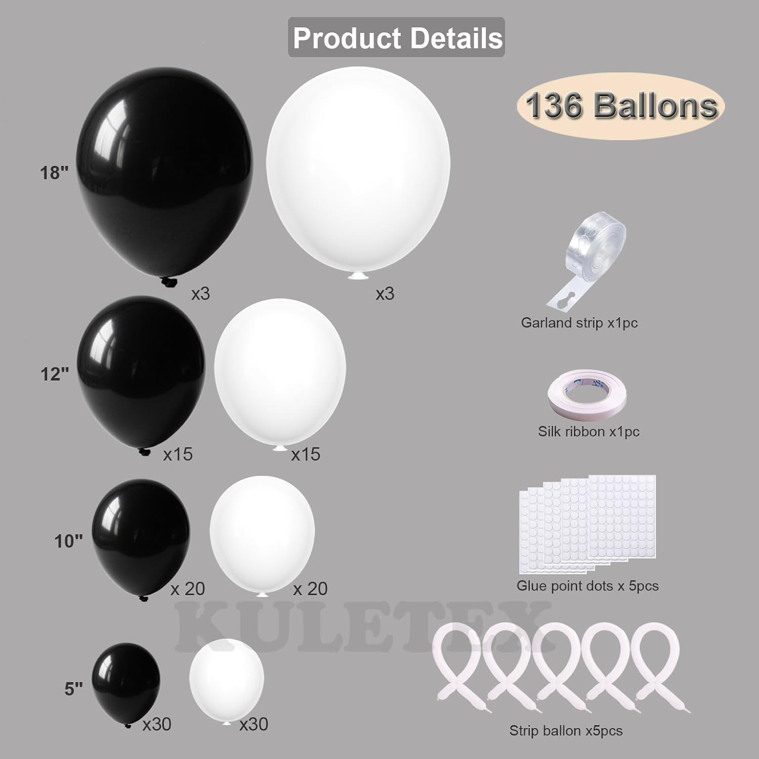 136 Pcs Black & White Latex Ba - đánh giá và giá Event Launch Party