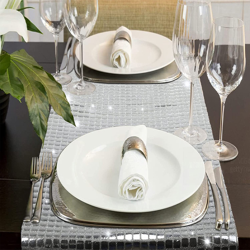 Shiny Mirror Gold/Silver Foil  - đánh giá và giá Glitter Tablecloth