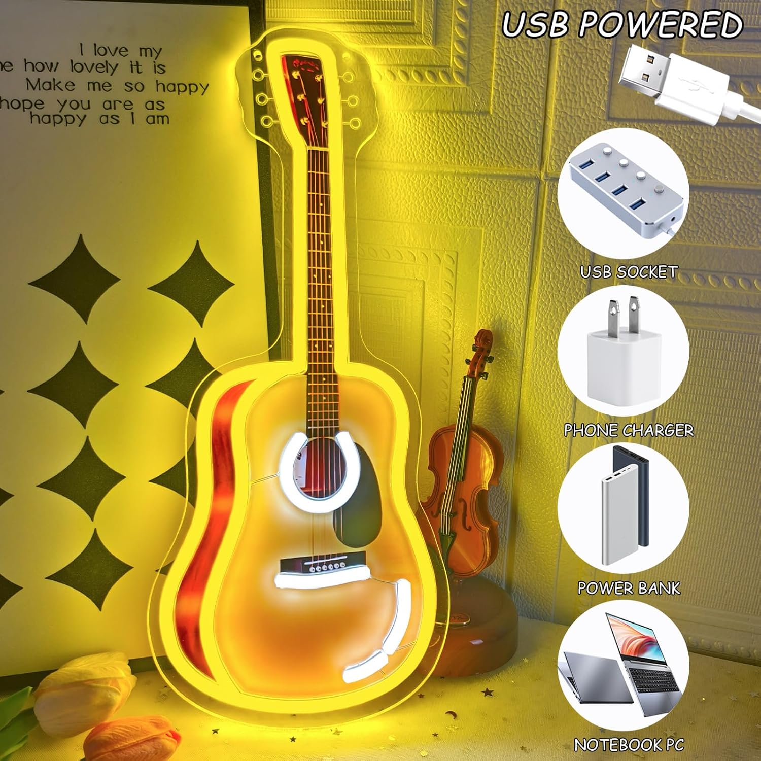 Acoustic Guitar LED Neon Sign  - đánh giá và giá Neon Sign Party